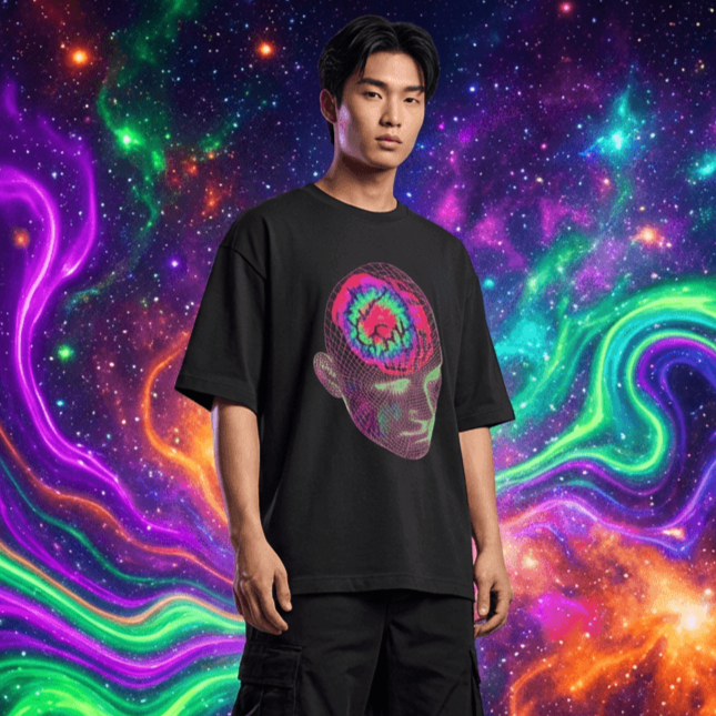 Psychedelic Gridhead Oversized tshirt