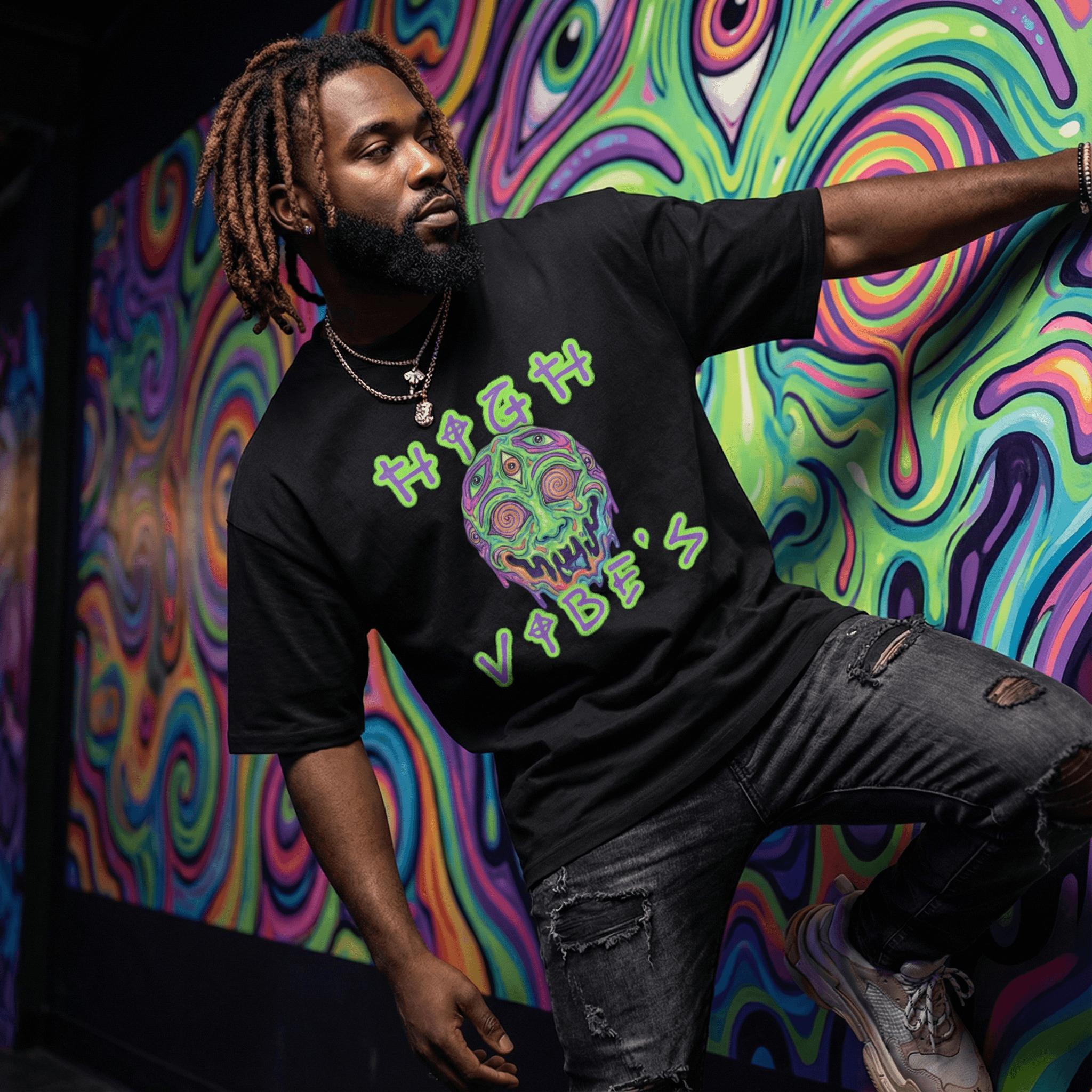 High Vibes oversized T shirt